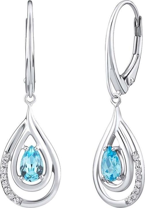 Produktbild Silvego Luxury silver earrings with lightue topaz and zircons FWE10130LBT