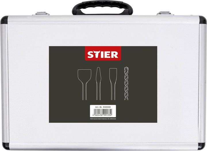 Image du produit Stier Jeu de forets et de burins SDS-Plus, 17 pièces (6 mm, 8 mm, 10 mm, 12 mm)