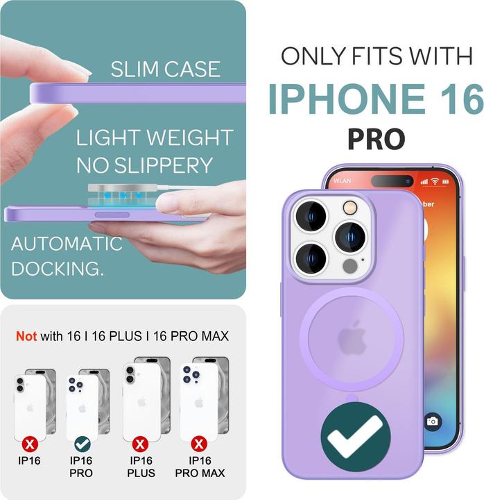 Produktbild Nalia Matte Hybrid Hülle mit MagSafe Funktion (Apple iPhone 16 Pro)