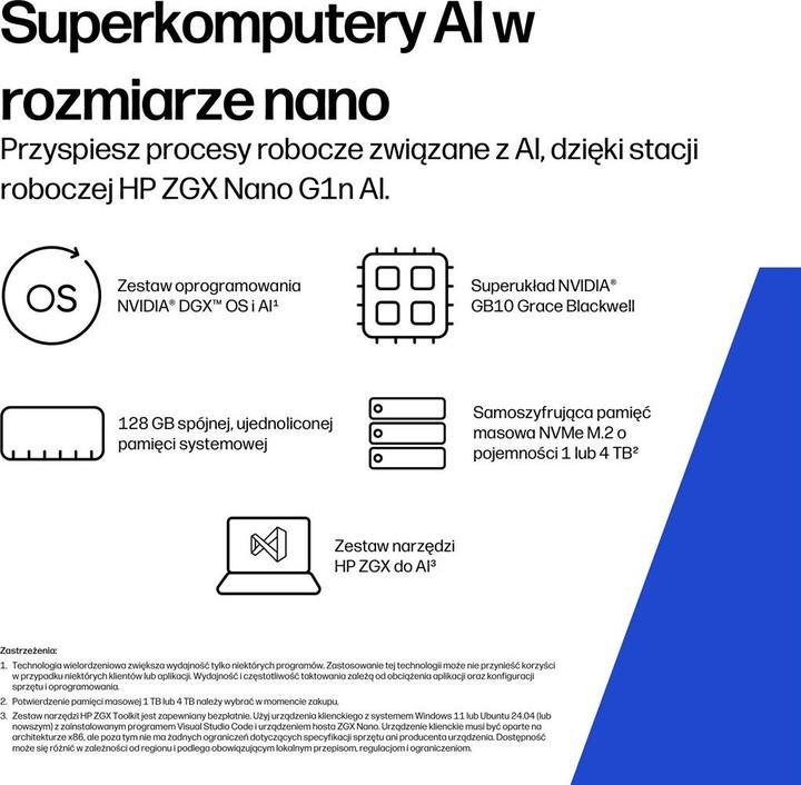 Productafbeelding HP ZGX Nano G1n AI Station (4000 GB, 128 GB, nVidia GB10, NVIDIA Blackwell)