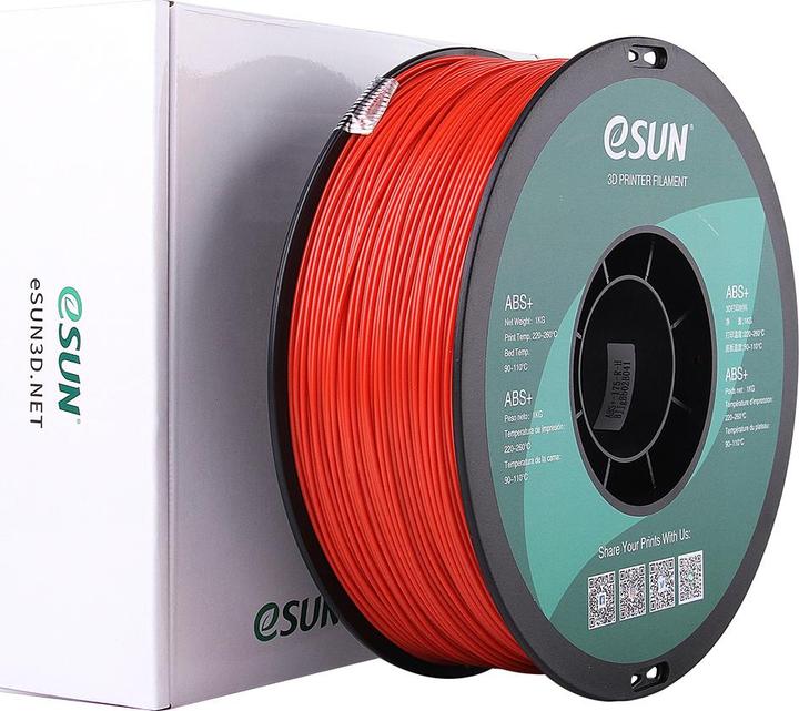 Actual product image eSUN ABS+ 1.75mm Red 1kg 3D Filament (ABS, 1.75 mm, 1000 g, Red)