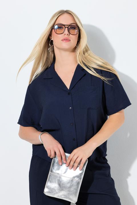 Actual product image Ulla Popken Cropped Button Down Blouse (46, 48)