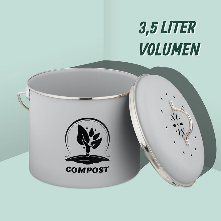 Produktbild Relaxdays Runder Komposteimer Küche 3,5 Liter (3.50 l)