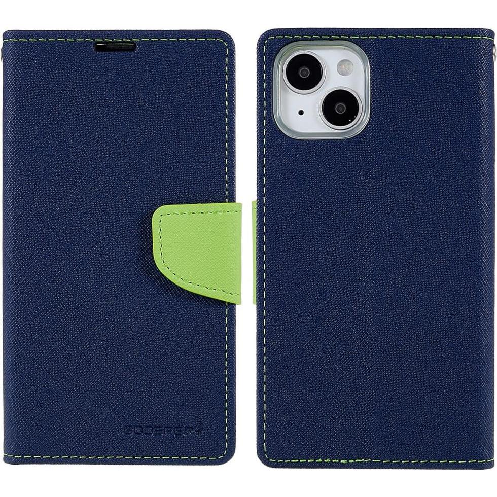 Mercury iPhone 14 Plus - Goospery Fancy Etui Hülle blau (Apple iPhone 14 Plus), Smartphone Hülle, Blau