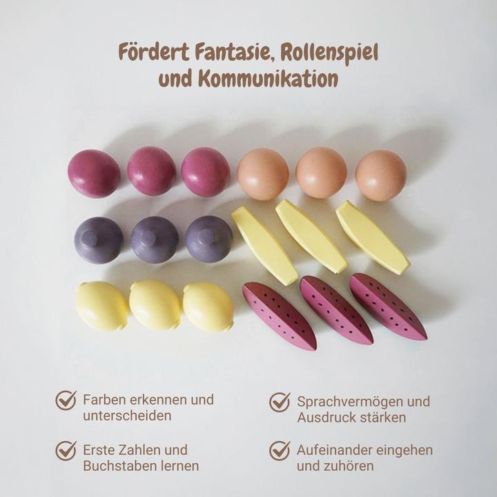 Immagine prodotto Hermex Holz-Kaufladen mit Zubehör Kinder-Verkaufsstand Früchte- und Obststand