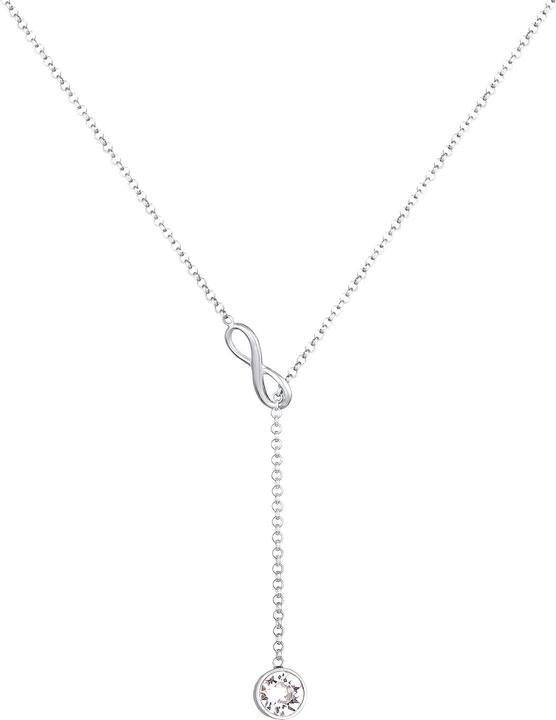 Elli Halskette Y-Kette Infinity Unendlichkeit Kristall 925 Silber (Glaskristall, 925er Sterling Silber, 45 cm)