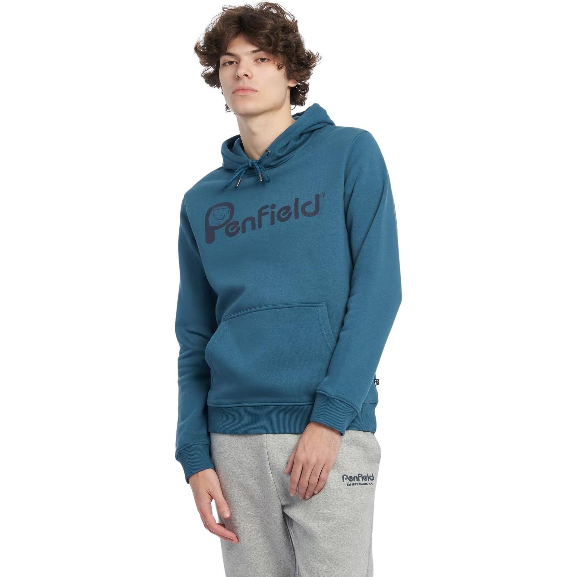 Thumbnail - Penfield, Herren, Pullover, kapuzenpulli bear chet print, Blau, (S)