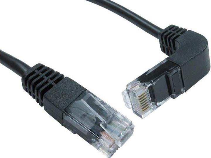 Actual product image RS PRO Ethernet cable Cat.5e, 1m, black patch cable, A RJ45 UTP plug, B RJ45, PVC (UTP, CAT5e, 0.14 m)
