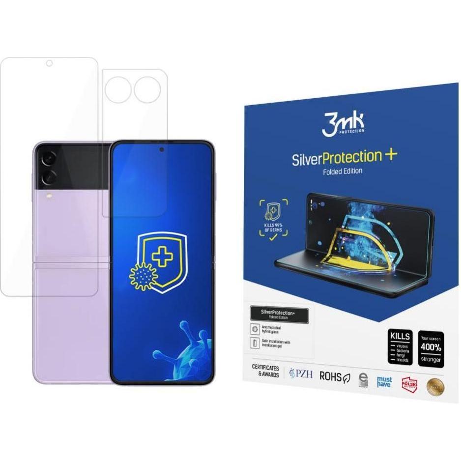 3MK Silver Protect+ Sam Z Flip 3 5G Folded Edition Folia Antymikrobowa montowana na mokro (1 pz., Samsung Galaxy Z Flip3), Pellicola protettiva smartp