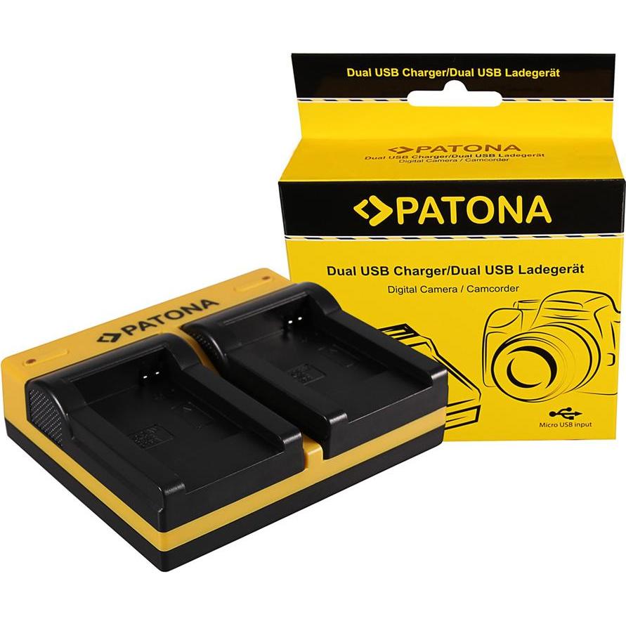 Patona Caricabatterie doppio per Canon Samsung BP-70A EOS C300 C300 PL Samsung BP-70A HA HA H1S incl. (Caricabatterie per fotocamere), Alimentatore fo