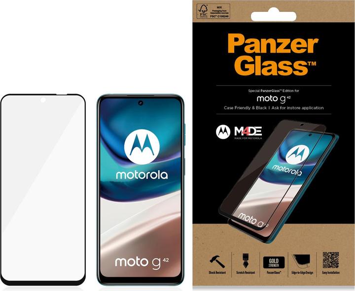 Actual product image PanzerGlass Ultra-Wide Fit (1 Piece, Motorola Moto G42)