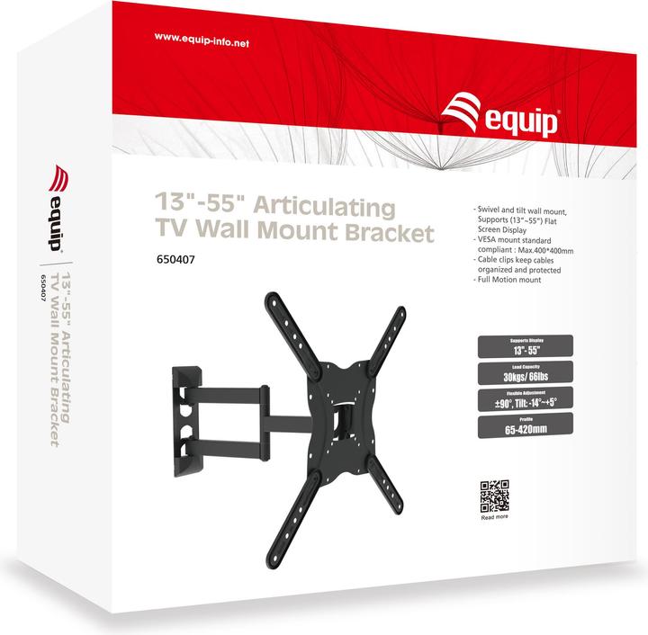 Produktbild equip Pro - Klammer für Flachbildschirm (neigbar) (Wand, 55", 30 kg)