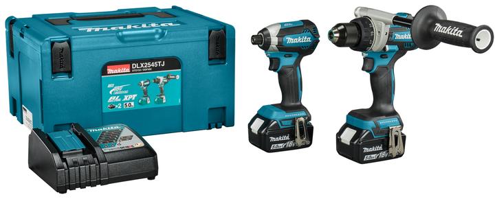 Makita DLX2545TJ LXT 18V Combiset 2 Maschinen 2x 5.0 Ah Akku und Ladegerät in Mbox