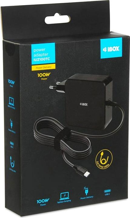 Produktbild iBox Uniwersalny Zasilacz Do Laptopa I-Box Iuz100tc Type-C Power Delivery 100w (100 W)