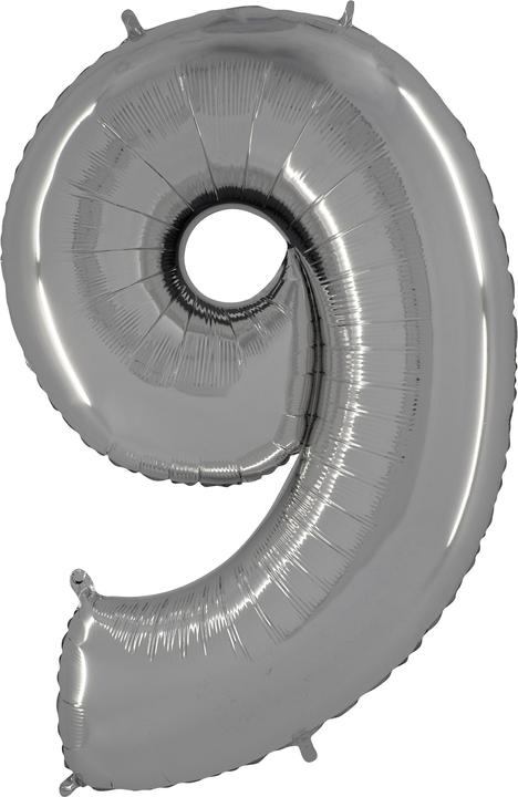 Palloncino Numero 9 In Foil Argento Rayher 40 Cm: 1 Pezzo, Perfetto Per Compleanni E Feste