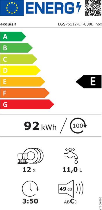 Energy Label Exquisit EGSP6112-EF-030E inox