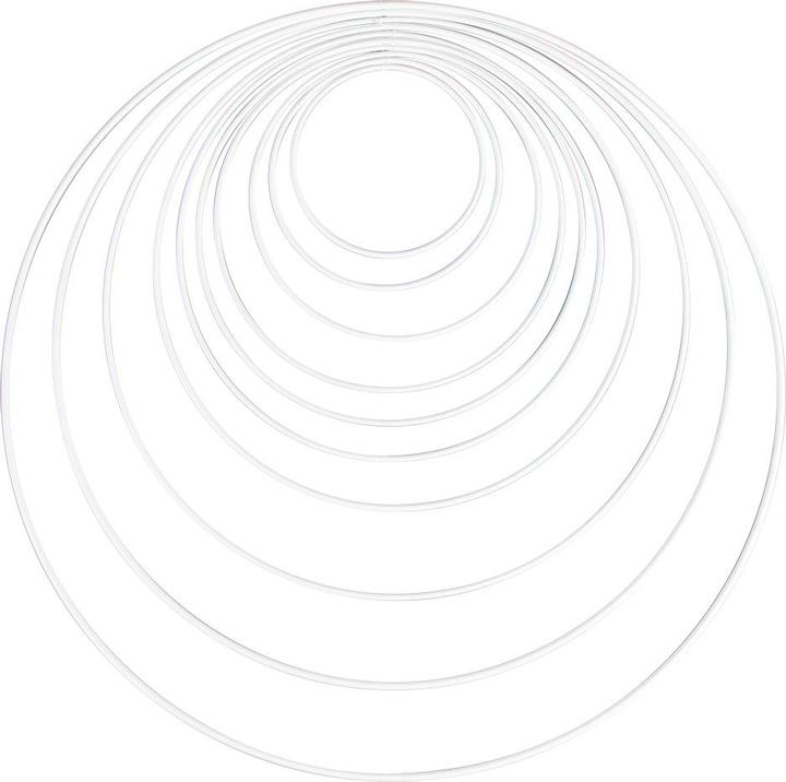 Actual product image Rayher Metal ring set coated white 10 pcs.