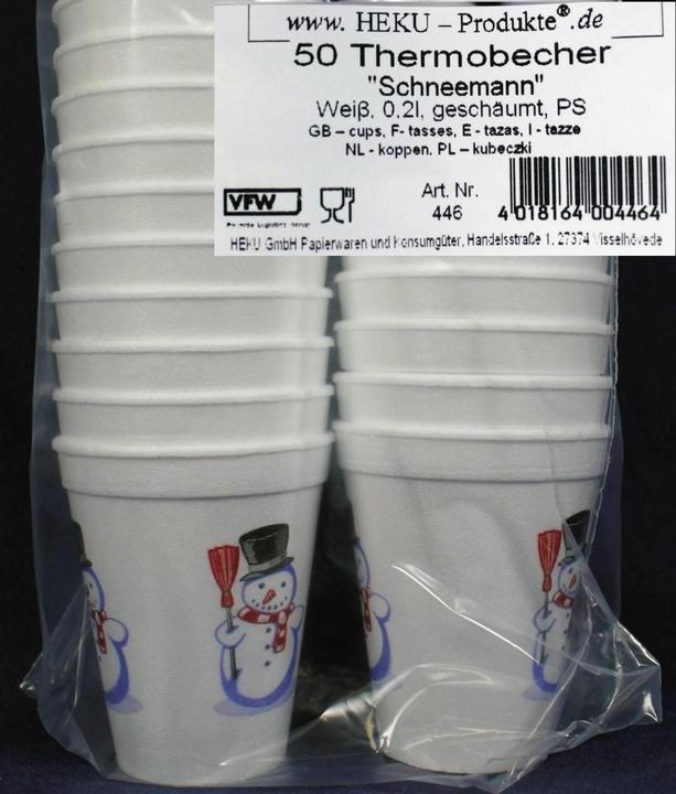 Produktbild Heku Thermobecher Schneemann (50 x)