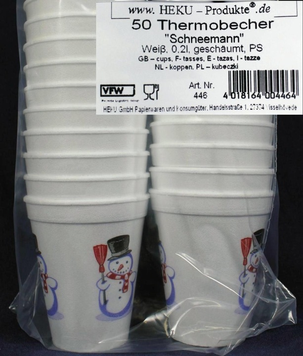 Produktbild Heku Thermobecher Schneemann (50 x)