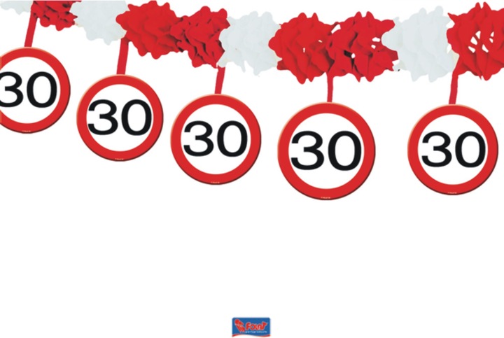 Produktbild Folat Girlande Verkehrsschild 30 Jahre