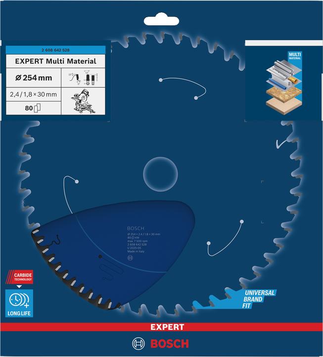 Actual product image Bosch Professional Zubehör Circular saw blade Expert for Multi Material, 254 x 30 x 2.4 mm, 80