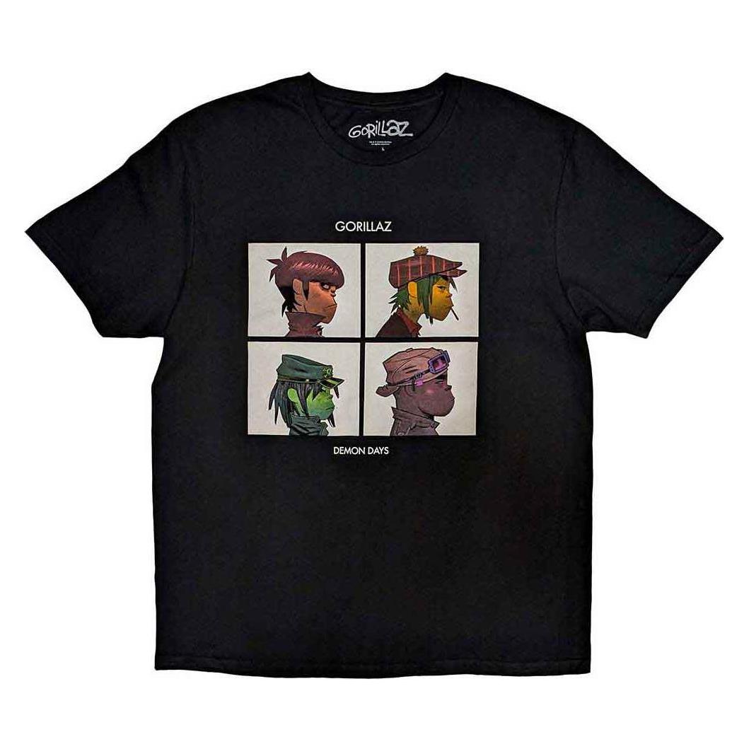 Gorillaz, Mannen, T-shirts, Demon Days, Zwart, (M)