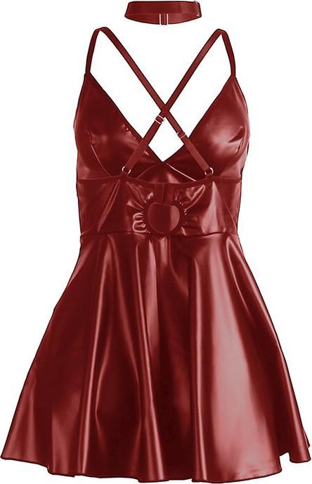 Produktbild Subblime - 955403 KLEID MIT BURGUNDERROTEN LEDERTRÃ„GERN L/XL (L)