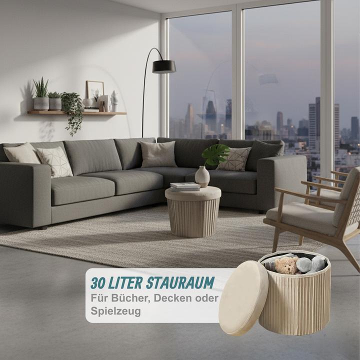 Actual product image Relaxdays Hocker aus Samt mit Stauraum