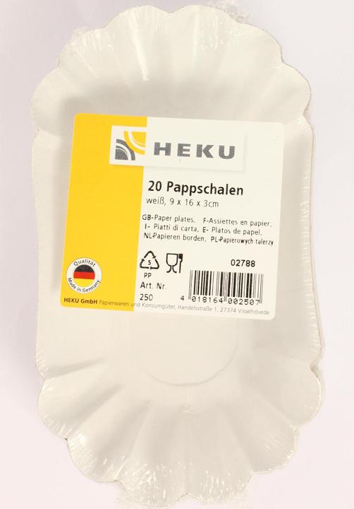 Produktbild Heku Pappschale Einweg (20x)
