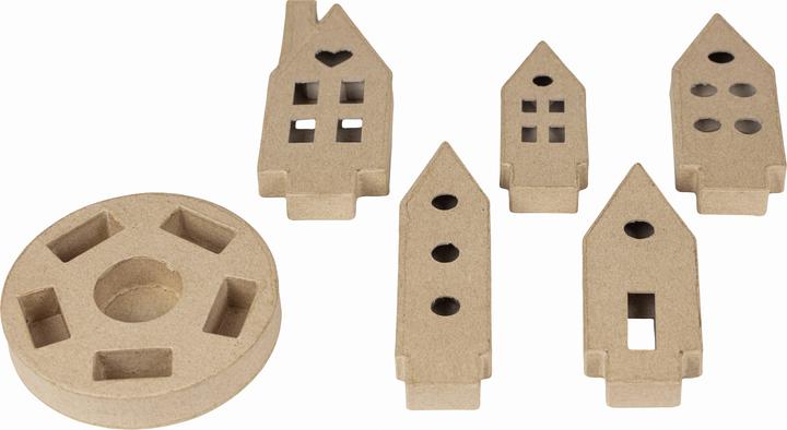 Actual product image Décopatch Teelichthalter "Häuser", 6-tlg. Pappmache