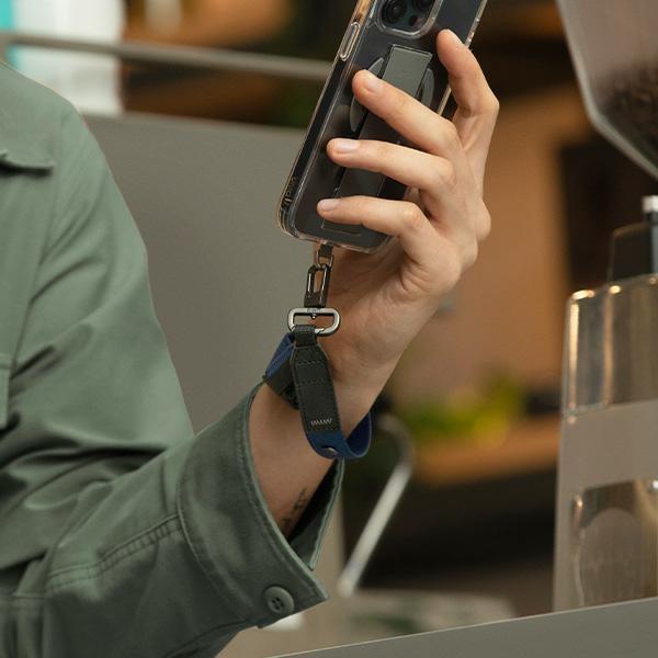 Produktbild Uniq Vista uniwersalna smycz do telefonu 2w1 pastelowy czerwony/light burgundy