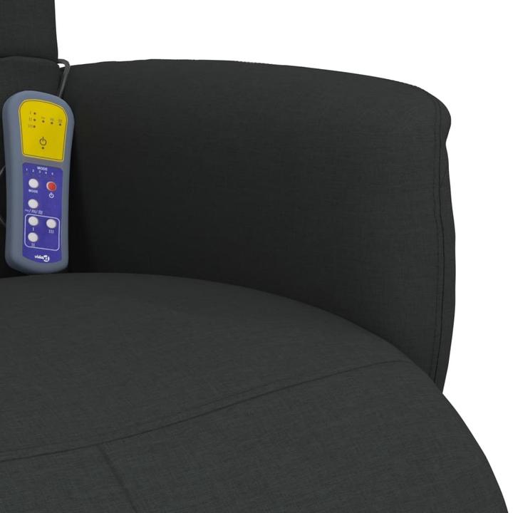Actual product image vidaXL Massage chair with footrest black fabric, colour