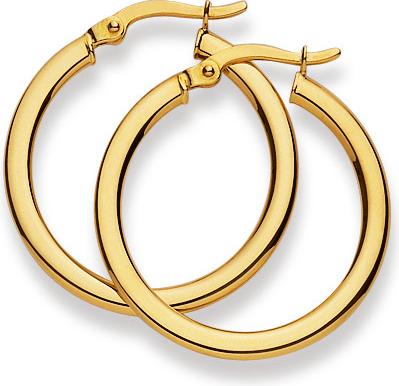 Image du produit Natsumi Schmuck Créoles en or jaune 18K/750 Ø 25mm Plates/Rondes (750/18 K Or jaune)