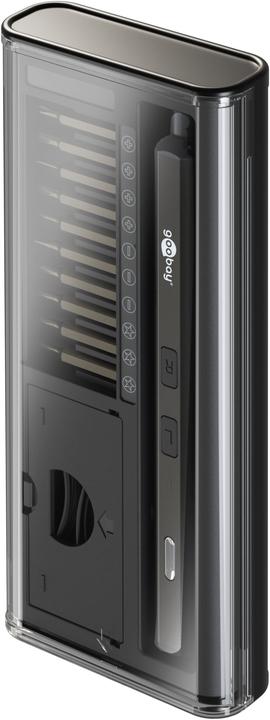 Goobay Elektrischer Schraubendreher mit 20-tlg. Präzisions-Bitsatz (Hexagon socket round, Phillipps cross recess (PH), Tri-wing)