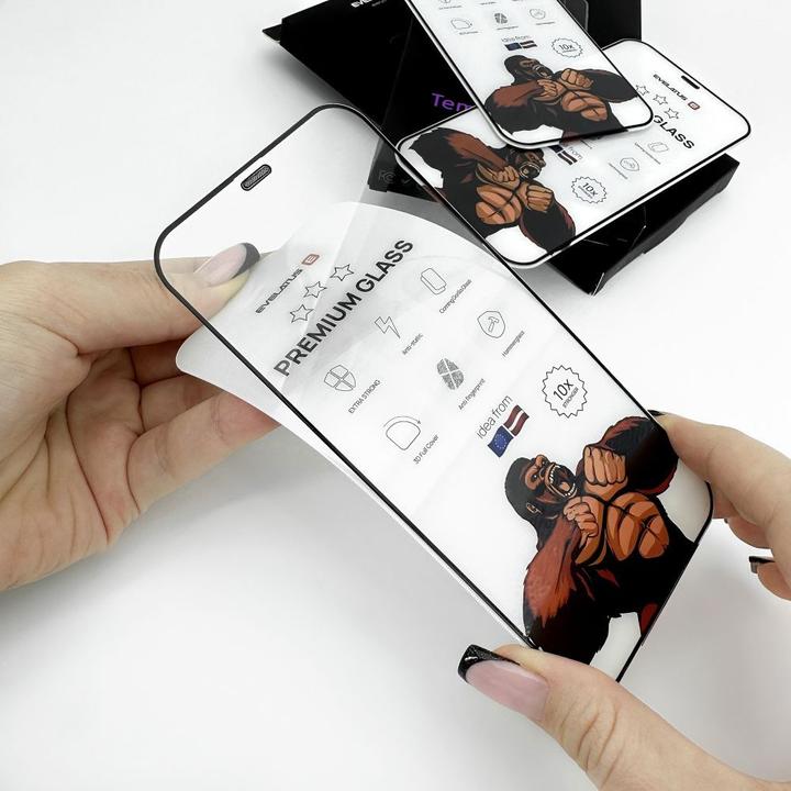 Image du produit Evelatus iPhone 16 Corning Gorilla Glass Anti-Static 3D Full Cover 10X Stronger (1 pièce(s), Apple iPhone 16)