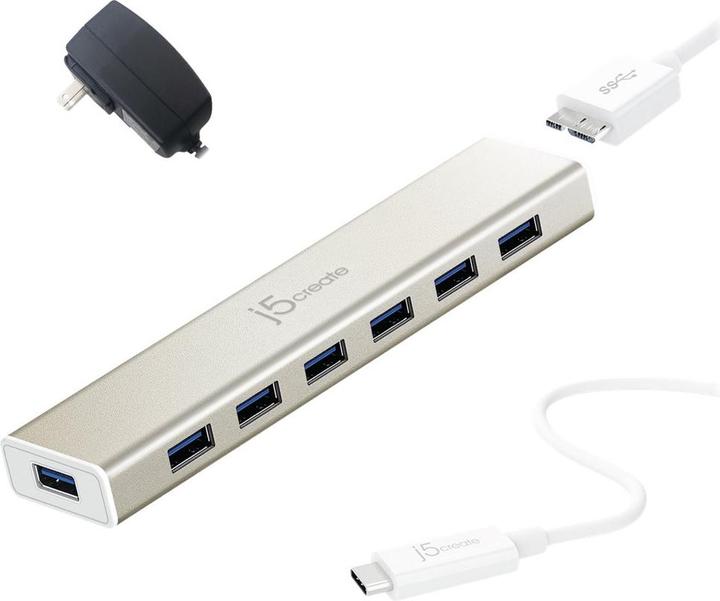 Produktbild j5Create USB 3.0 Type-C Hub (USB-C, 7 Ports)