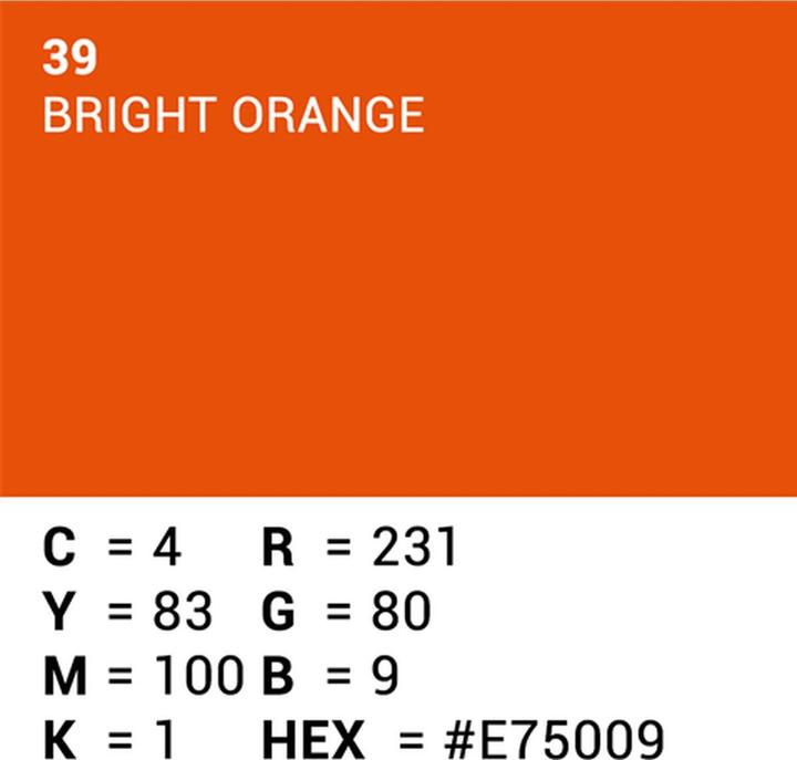 Produktbild Superior Achtergrondrol Bright Orange (nr 39) 1.35m x 11m