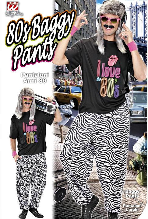 Actual product image Widmann Zebra Pants 80s (M, L)