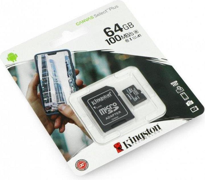 Productafbeelding Kingston Canvas Select Plus (64 GB, microSDXC, U1, UHS-I)