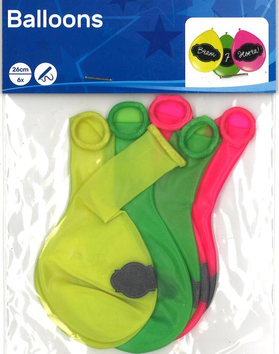 Produktbild Folat Beschreibbare Luftballons Neon (6x)