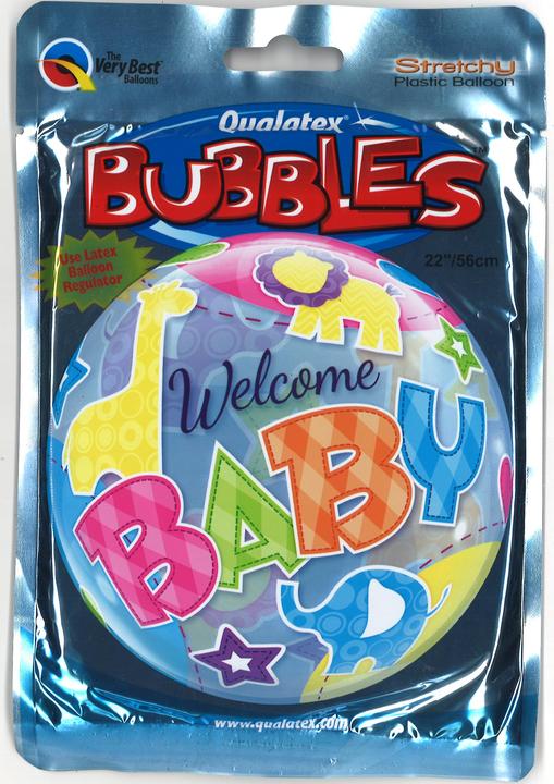 Produktbild Qualatex Bubble Ballon Welcome Baby (1 x)