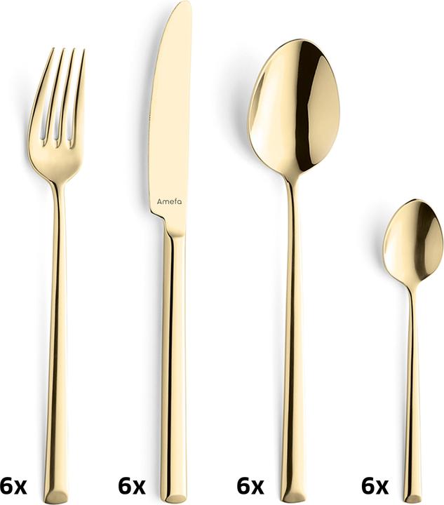 Amefa METROPOLE Besteckset 24-teilig PVD champagner (24 pcs., Cutlery set)