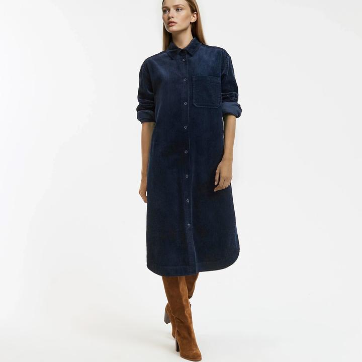 Actual product image La Redoute Collections Gerade geschnittenes Cordkleid in Midilänge (48)