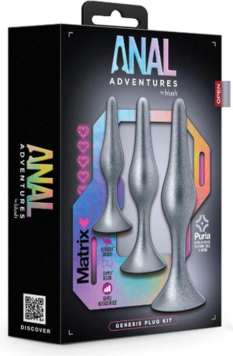 Produktbild Blush Novelties Anal Adventures Matrix Genesis Plug Kit - Puria™ Silicone Anal Plug, Ultrasilk® Smoo