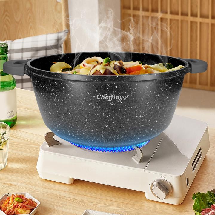 Actual product image Cheffinger 3er-Set: Kochtöpfe mit Marmor-Effekt (32 cm, Roman pot)