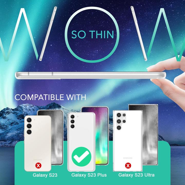 Actual product image Nalia Clear silicone case with 2x display & camera protection (Samsung Galaxy S23+)