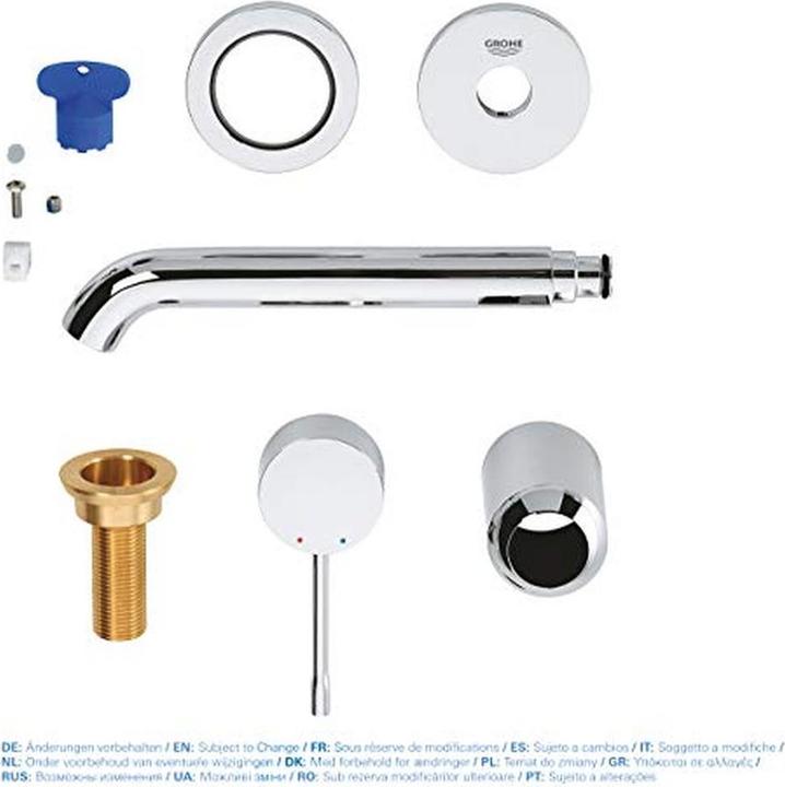 Actual product image Grohe 2-hole basin mixer ESSENCE Projection 183mm Warm Sunset brushed