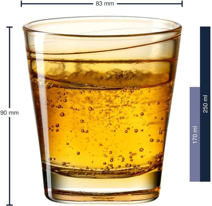 Immagine prodotto Leonardo Bicchiere da bere Vario Struttura 250 ml, 6 pezzi, arancione (0.25 l, 6 x)