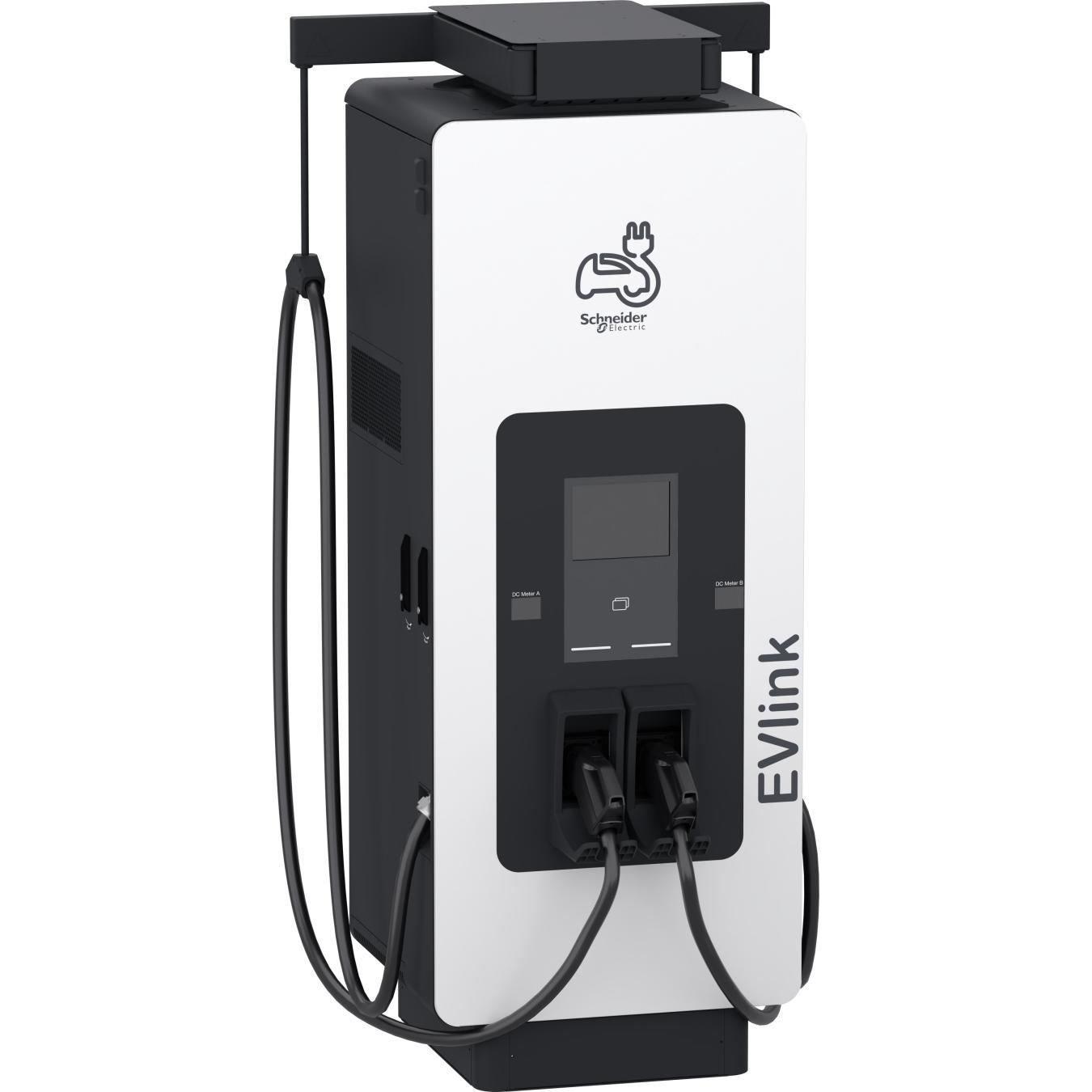 Schneider, Elektroauto Ladestation, Pro DC Ladestation 150kW, 2xCCS2 3,6m, 4G, ISO15118, IK10, IP55, C4, Display EVD1S15...