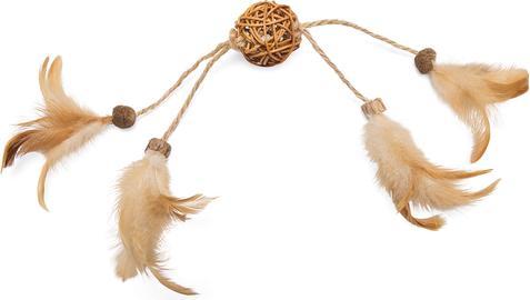 Beeztees Katzenspielzeug Ball mit Feder (Catmint giocattolo)